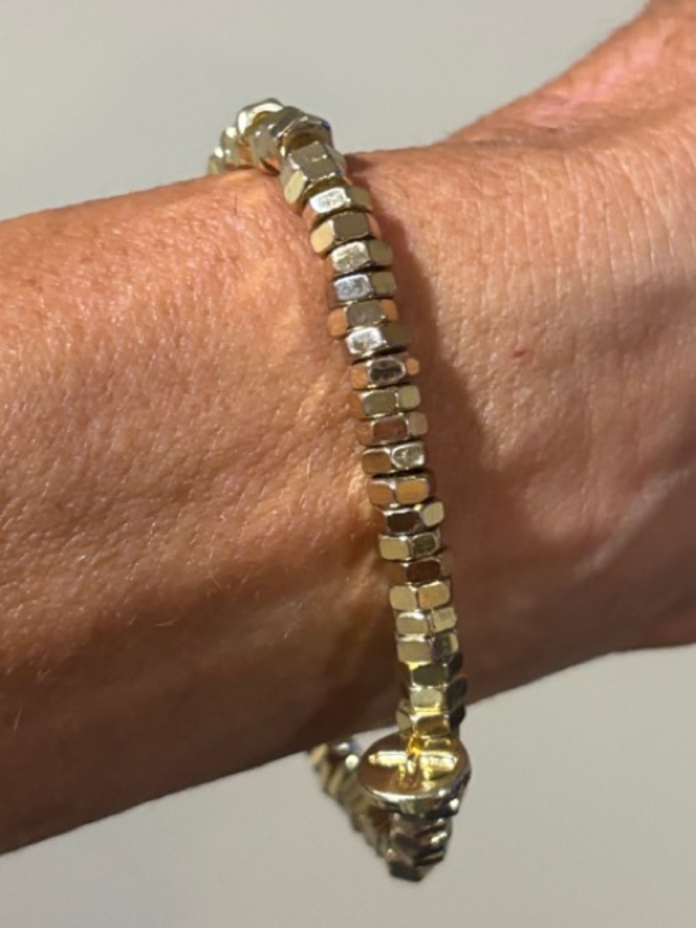 Park Lane Like New “Serena” Gold Bar Stretch Bracelet with Crystal Accents - Picture 2 of 3